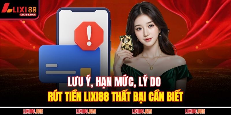 Lưu ý, hạn mức, lý do rút tiền LIXI88 thất bại cần biết