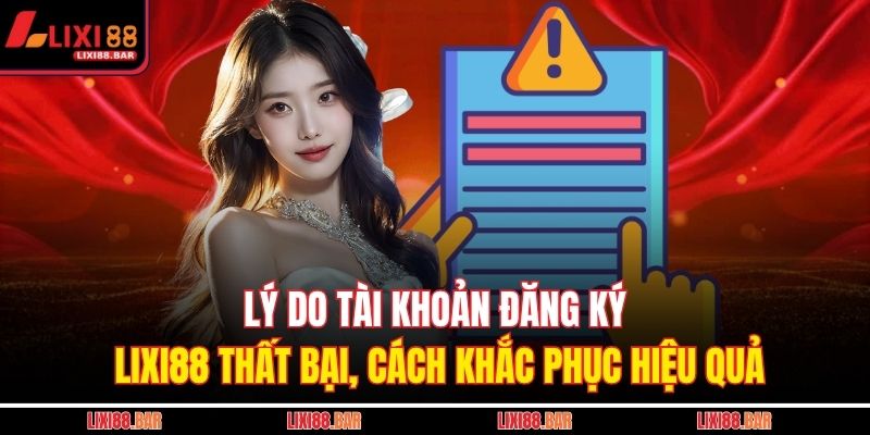 Đăng Ký LIXI88 - Hướng Dẫn Tạo Tài Khoản Chi Tiết Từ A Đến Z 4 Lý do tài khoản đăng ký LIXI88 thất bại, cách khắc phục hiệu quả